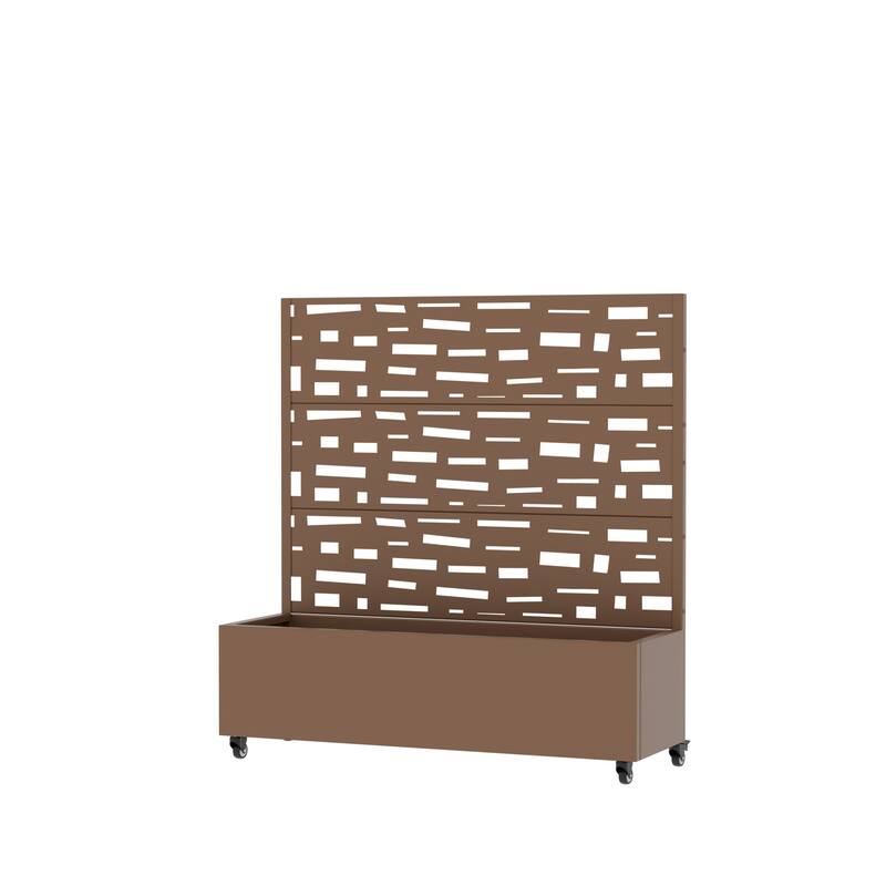 Raised Garden Bed Planter with Trellis Movable Planter Box with Lockable Wheels