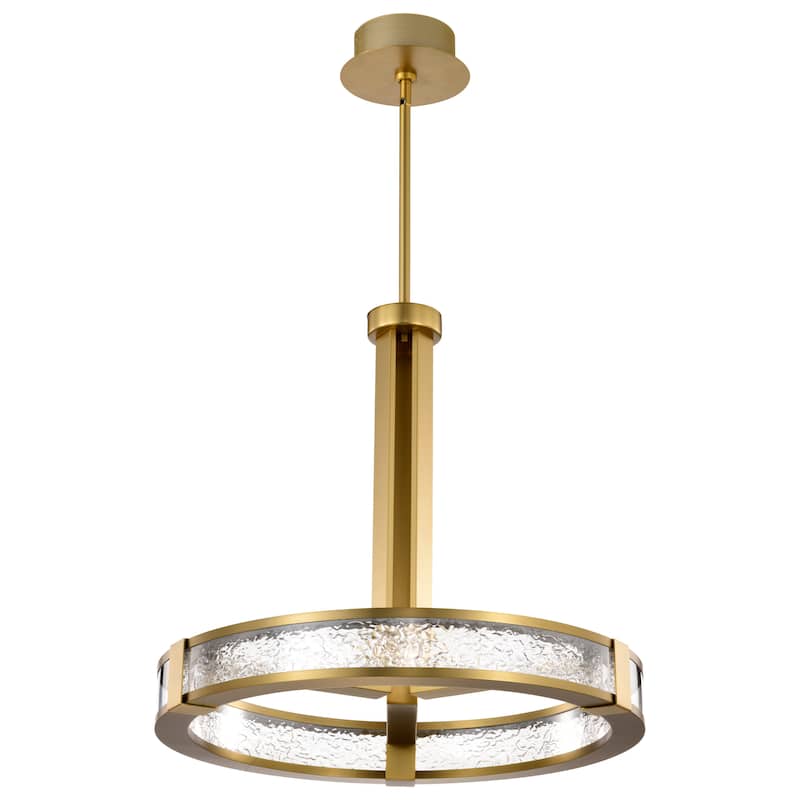 Darrow 24 Inch LED Pendant Vintage Brass Textured Acrylic Panels - Vintage Brass - Vintage Brass