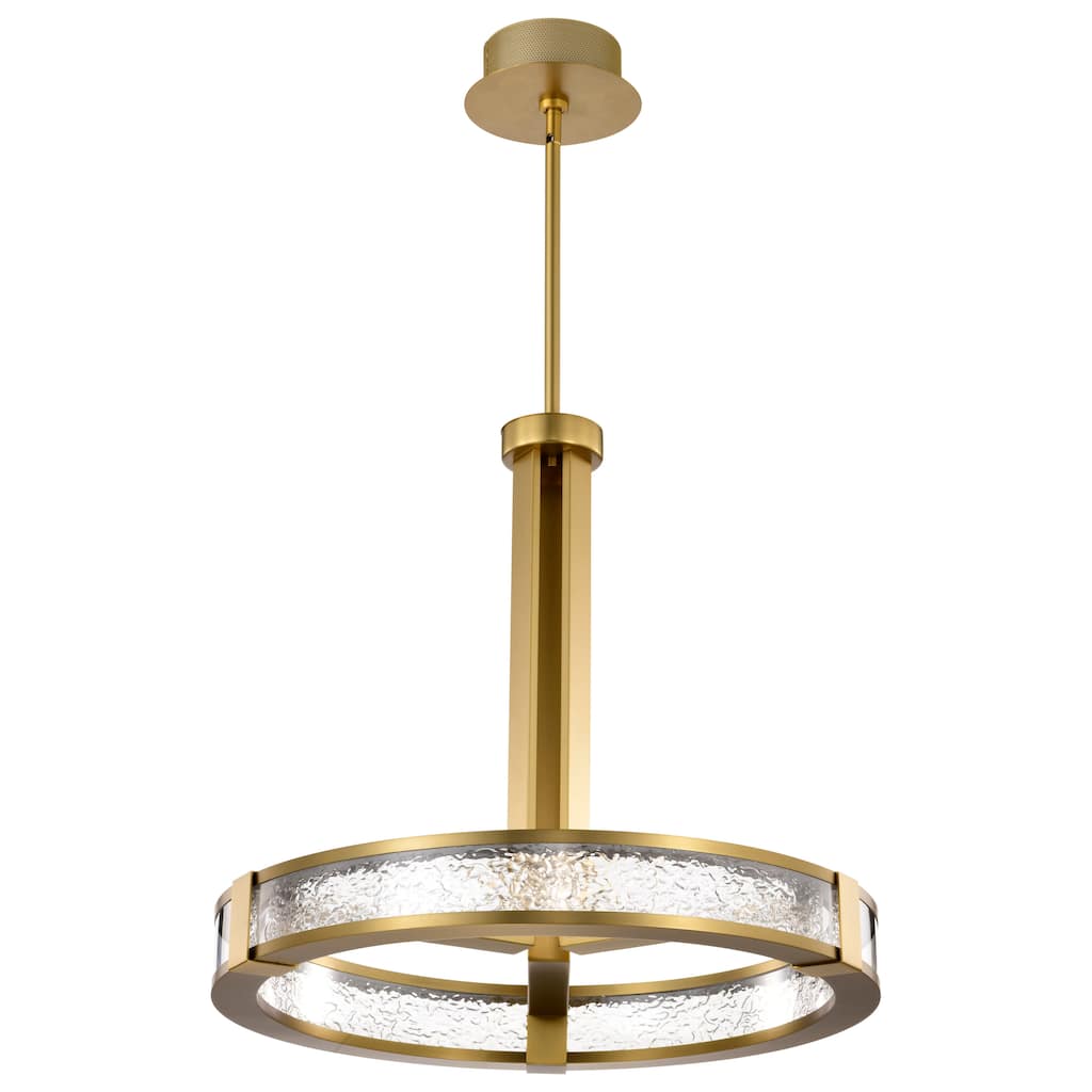 Darrow 24 Inch LED Pendant Vintage Brass Textured Acrylic Panels - Vintage Brass