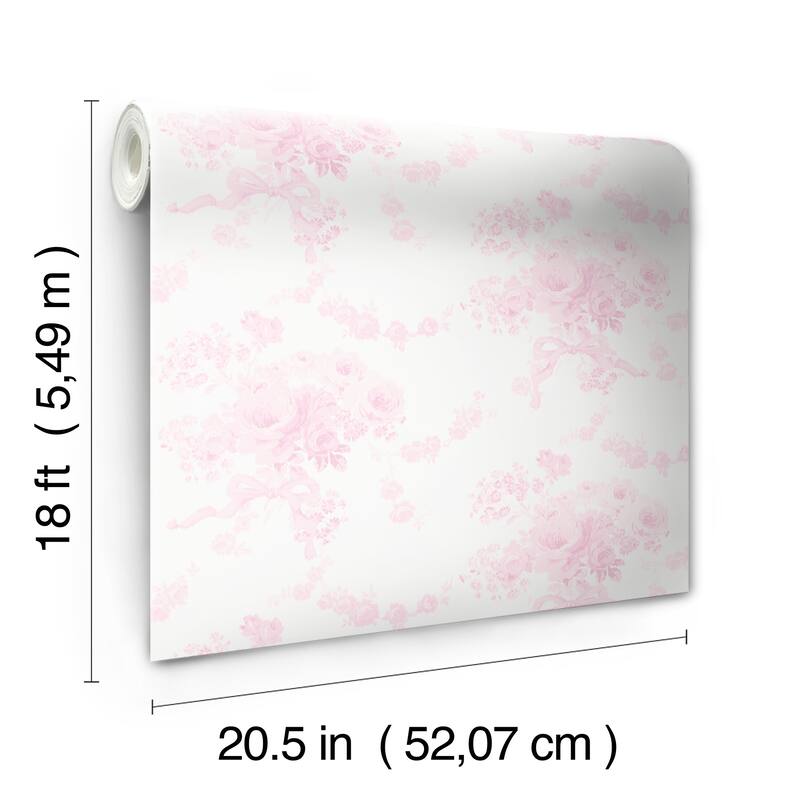 LoveShackFancy Champagne Harbor Pink Dream Peel and Stick Wallpaper