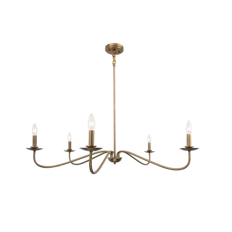 Transitional Black Dimmable 5-Light Candle Chandelier