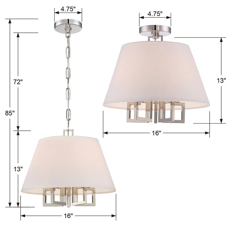 Crystorama Lighting Group 2255_CEILING Westwood 5 Light 16" Wide Flush
