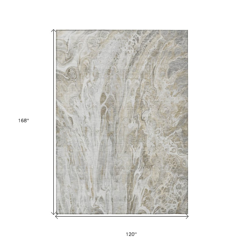 HomeRoots Abstract Contemporary Rectangle Outdoor Rug