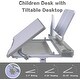 preview thumbnail 20 of 19, Kids Art Desk Drafting Table Desk Set with Adjustable Height, 40-Degree Tiltable Children Desktop, LED Light, Bookstand