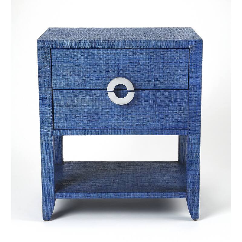Handmade Amelle Blue Raffia End Table (Philippines)