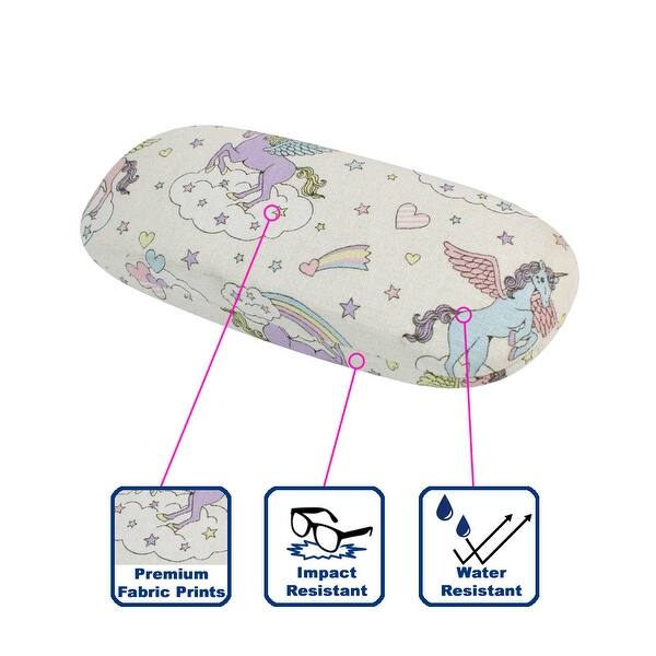 Shop Javoedge Unicorn And Rainbow Pattern Wrapped Fabric Wrapped Hard Clamshell Eyeglass Case With Bonus Microfiber Cloth Overstock 18509925