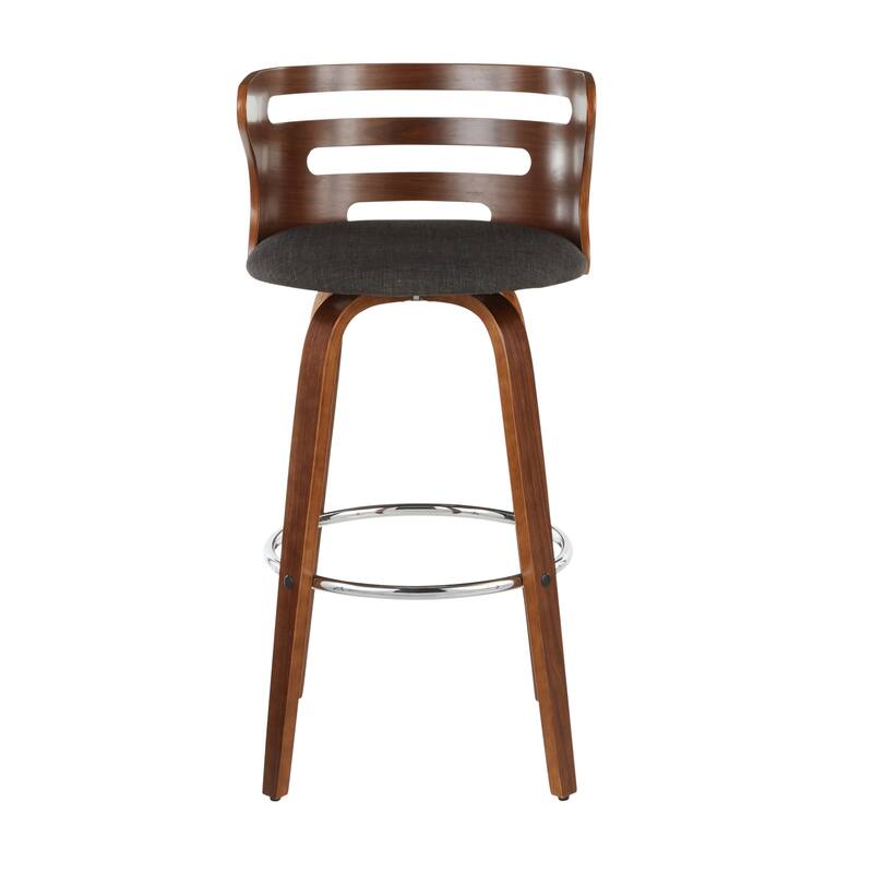 Carson Carrington Cranagh 30" Fixed-Height Bar Stool with Bent Wood Legs & Round Footrest (Set of 2)