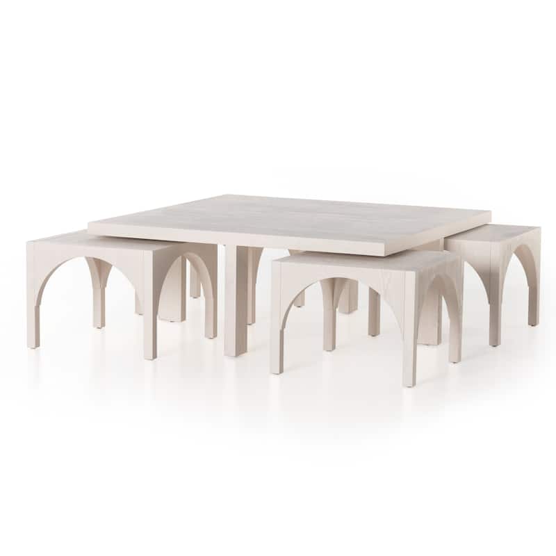 Haven Home Robin Coffee Table W/Nesting Arch Stools