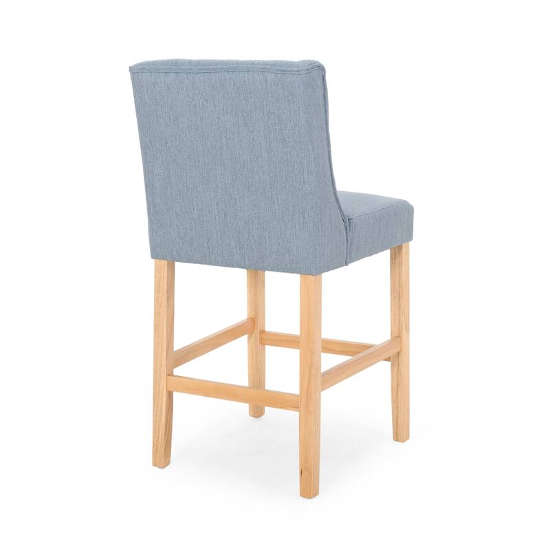 Vienna Contemporary Fabric Tufted Wingback 27 Inch Counter Stools, Set of 2
