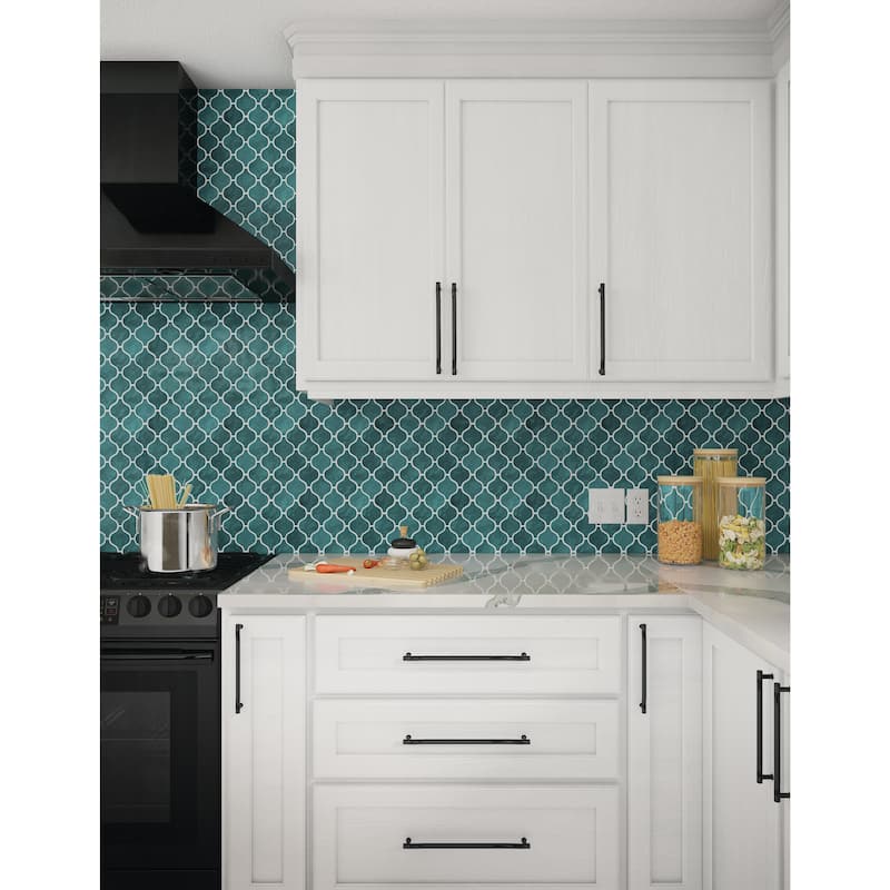 Daltile Mesmerist 3" x 3" Ceramic Arabesque Mosaic Tile (Set of 10)