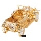 preview thumbnail 5 of 7, Matashi 24K Gold Plated Highly Polished Vintage Car Ornament with Genuine Matashi Crystal