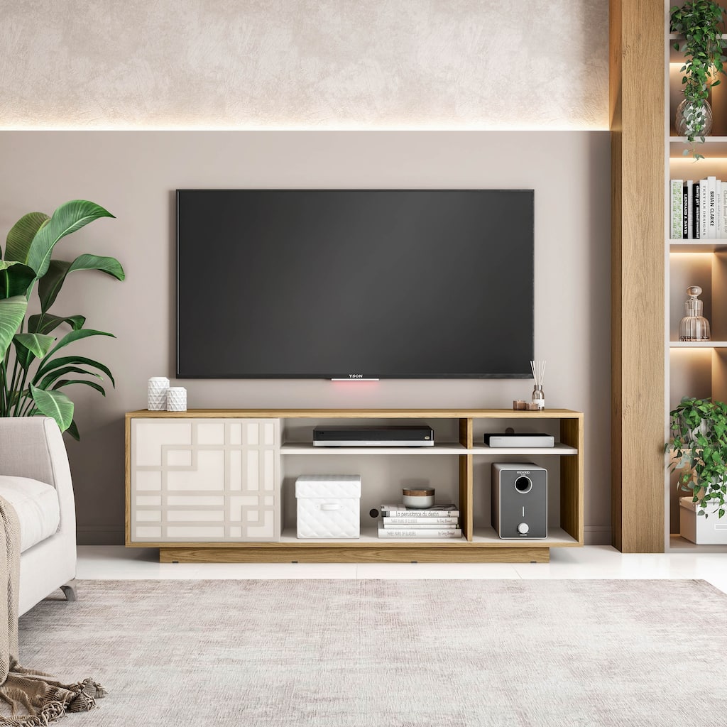 Techni Mobili Contemporary TV Stand for TVs Up to 70in, Oak