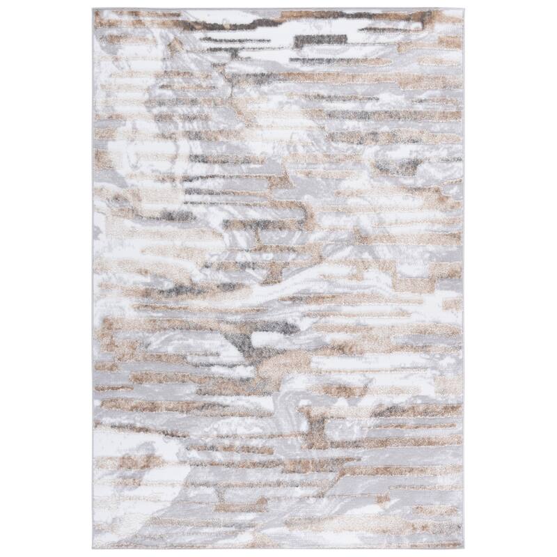 SAFAVIEH Maya Vladka Modern Contemporary Rug - 4' x 6' - Ivory/Grey Beige