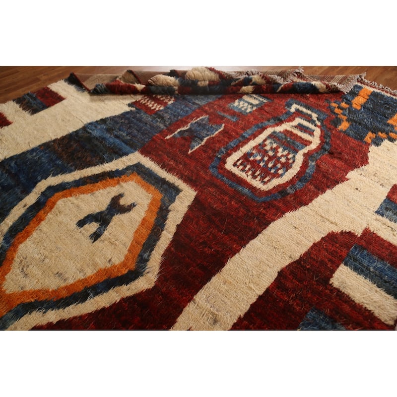 Tribal Geometric Moroccan Wool Area Rug Hand-knotted Oriental Carpet - 8'2" x 10'3"