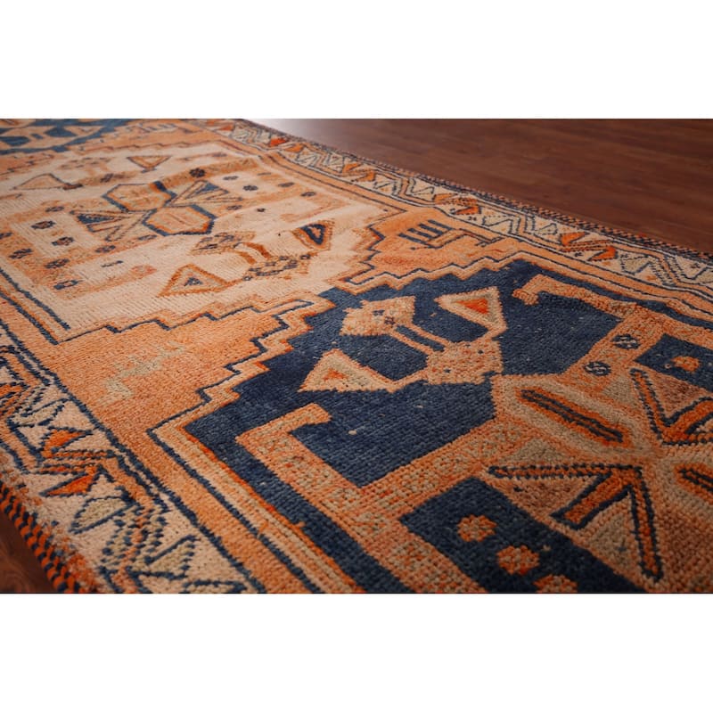 Handmade Transitional Oushak Turkish Vintage Runner Rug - 3'8"x 12'4"