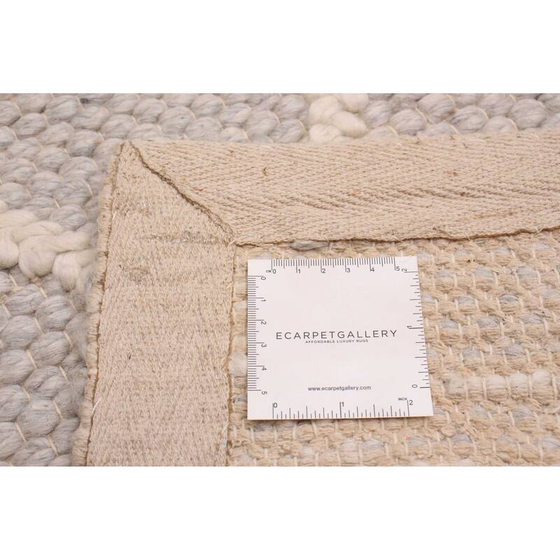 ECARPETGALLERY Braid weave Sienna Grey Wool Rug - 2'2 x 13'4