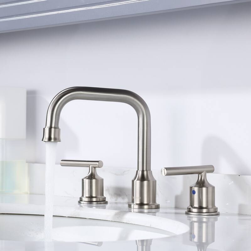 WOWOW Double Handle 8 in. Widespread Bathroom Sink Faucet