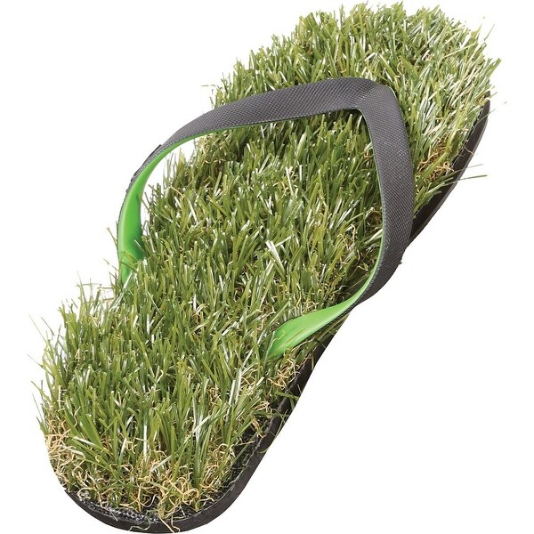 Shop Men's Faux Grass Flip-Flop Sandals - Recycled Rubber Sole - Green ...