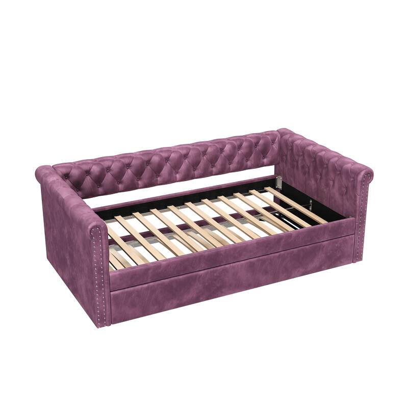 Christopher Knight Home - Augusta Velvet Upholstered Tufted Daybed with Trundle Design