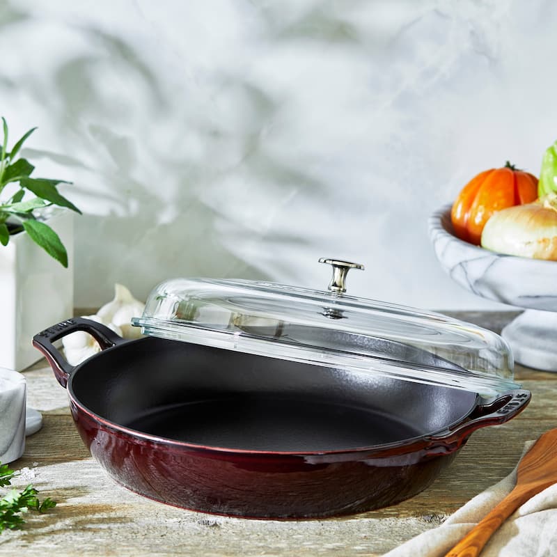 STAUB Cast Iron 3.5-qt Braiser with Glass Lid