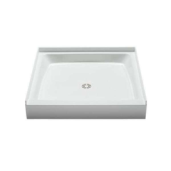 PROFLO PFSB3434 Single Curb Rectangular Shower Pan (34" X 34") - For Alcove Installation - White
