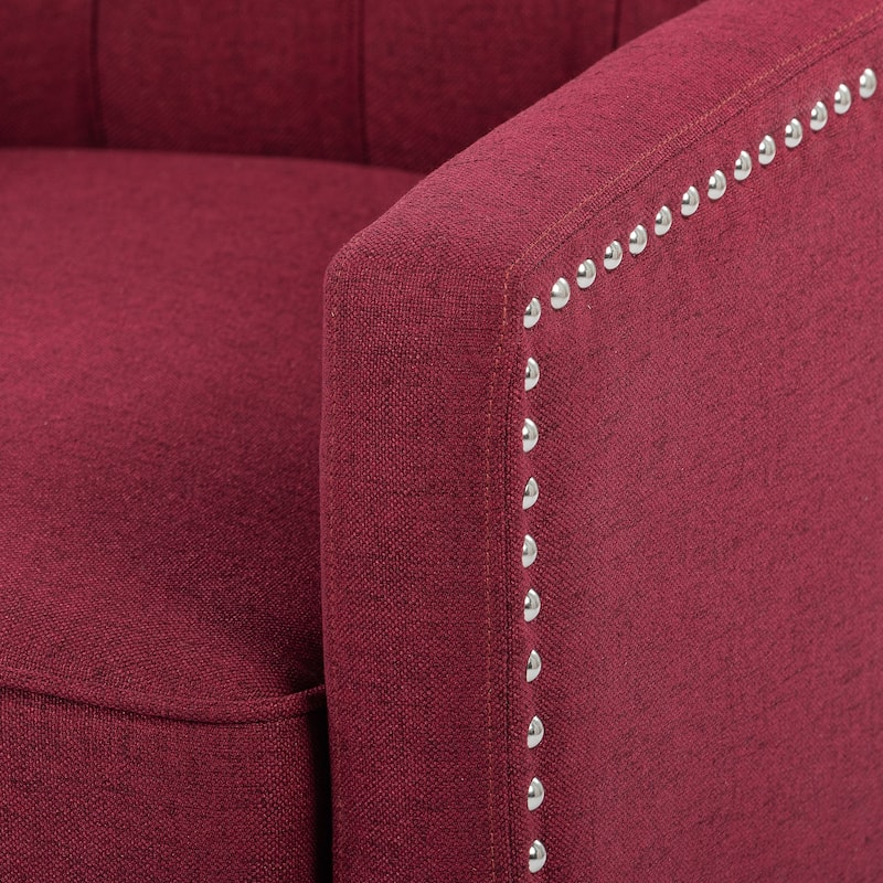 GDFStudio - Fabric Wingback Manual Recliner Chair with Wood Frame