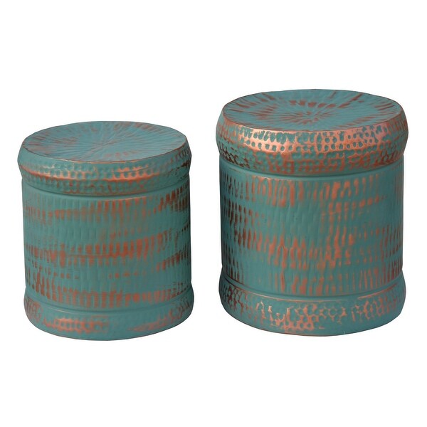 Green outdoor stool top