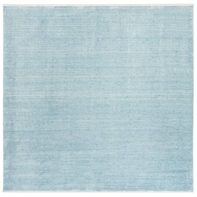 SAFAVIEH Dream Uma-Devi Modern Abstract Viscose Rug - 6'7" Square - Turquoise/Grey