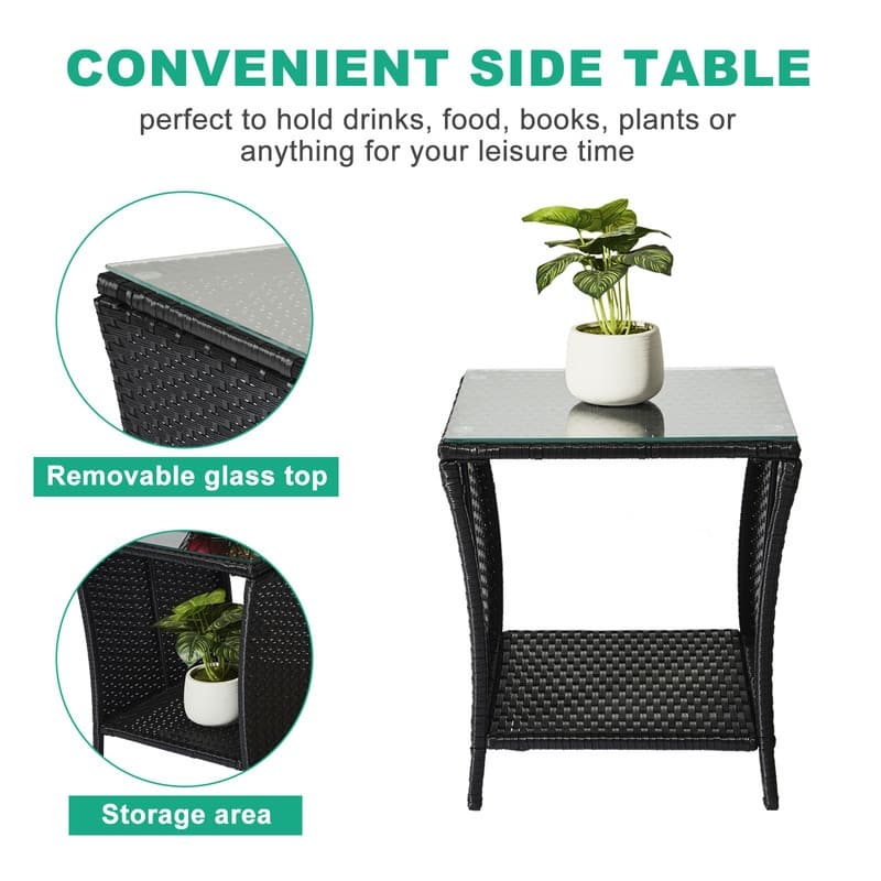 Patio Rattan Side Table