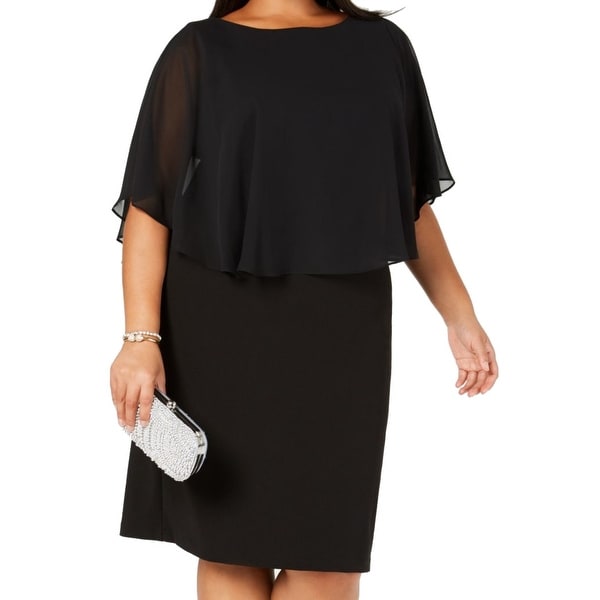 Connected Women/'s Chiffon Capelet Sheath Dress
