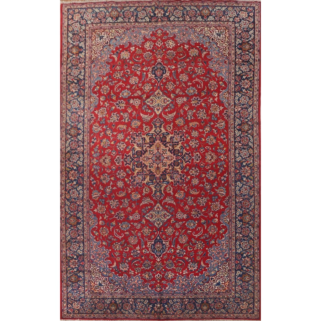 Large Traditional Najafabad Persian Vintage Rug Handmade Wool Carpet - 10'1" x 15'10"