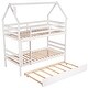 preview thumbnail 17 of 16, House and Chimney Design Pine Wood and MDF Twin over Twin House Bunk Bed with Trundle and Chimney Design
