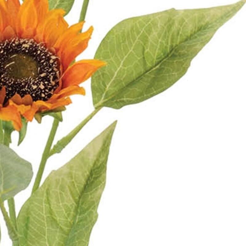 HomeRoots Set of Twelve Yellow And Green Fall Sunflower Wreath Sprays