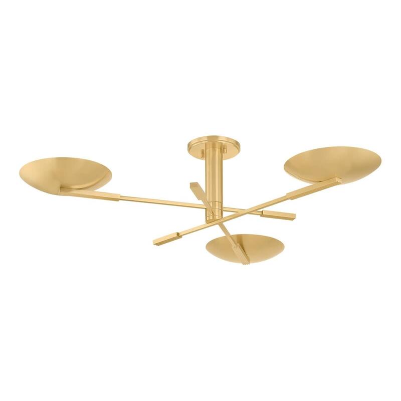 Hudson Valley Lighting 1503 Johnson 43" Wide LED Semi-Flush Ceiling - Aged Brass