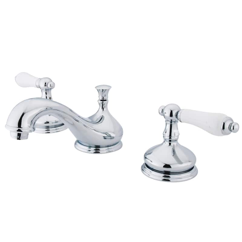 Heritage Deck Mount Widespread Bathroom Faucet with Brass Pop-Up - Polished Chrome