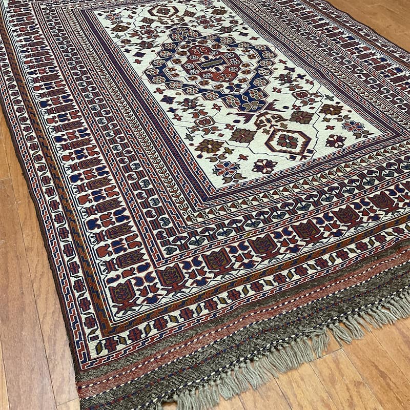 HERAT ORIENTAL Handmade Soumak Wool Rug - 4'11" x 7'2"
