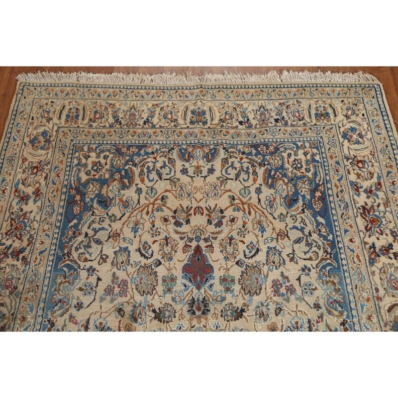 Clearance Antique Floral Nain Persian Wool Area Rug Hand-knotted - 3'10" x 6'6"