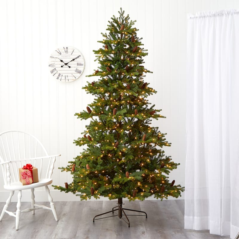 Pre-Lit Yukon Mountain Fir Artificial Christmas Tree - 7.5' - Clear LED Lights - 7.5 Foot