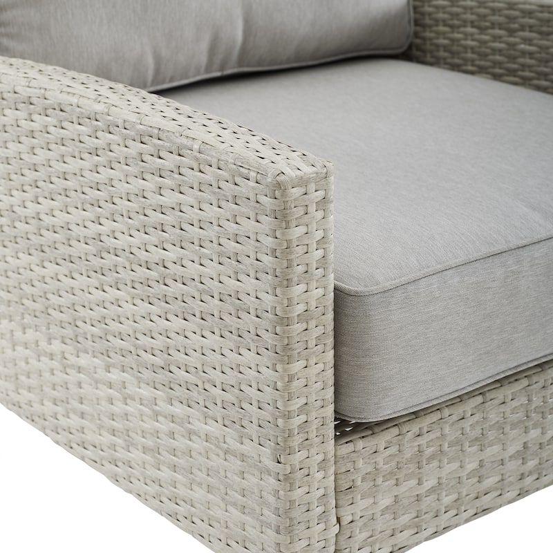 Crosley Capella Outdoor Wicker 3Pc Sofa Set - 33"H x 80"W x 132"D