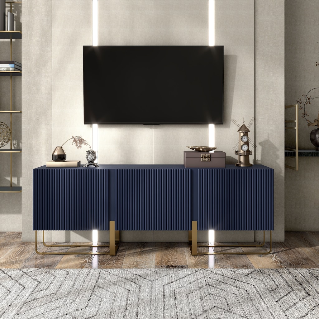 247 Shop At Home Modern 60-inch 3-Door Storage TV Stand