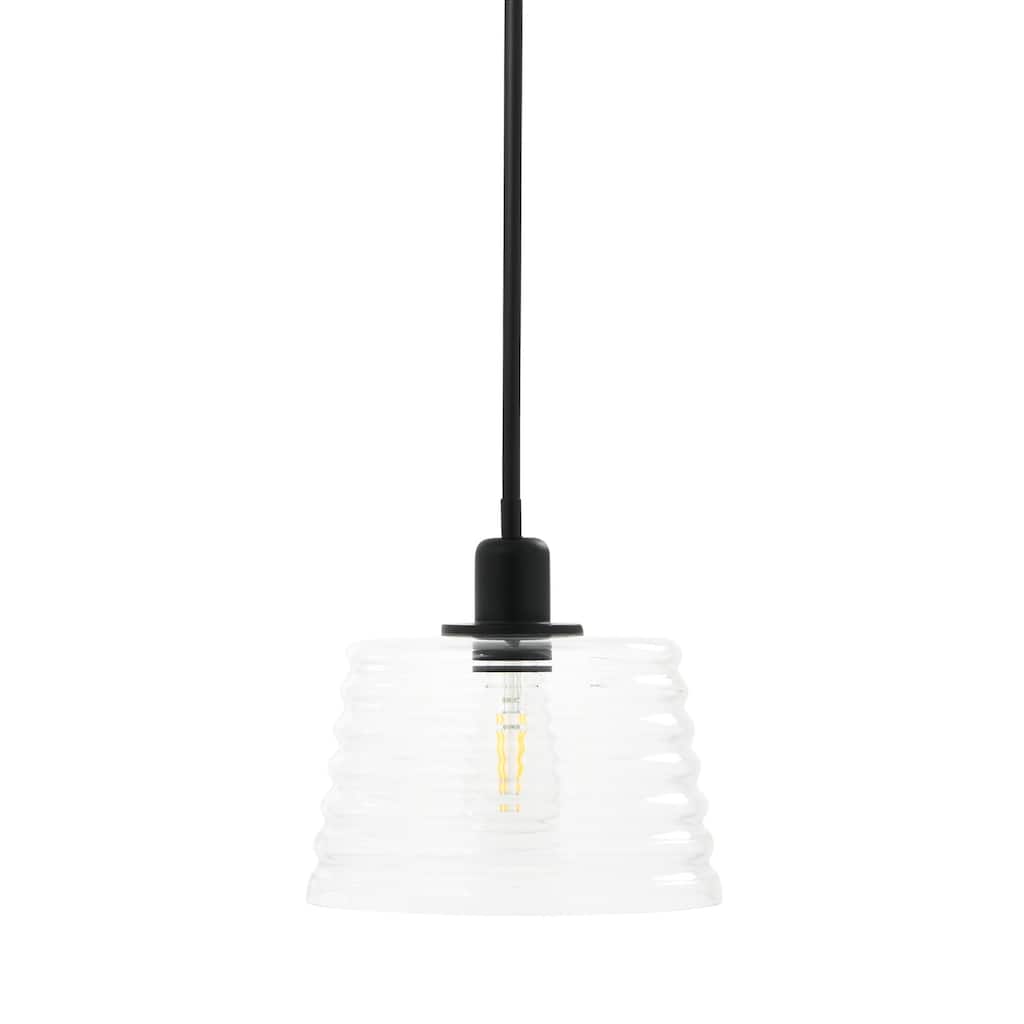 Robert Stevenson Lighting Rhodes - Ribbed Glass Ceiling Light - 10.5"L x 10.5"W x 9.9"H