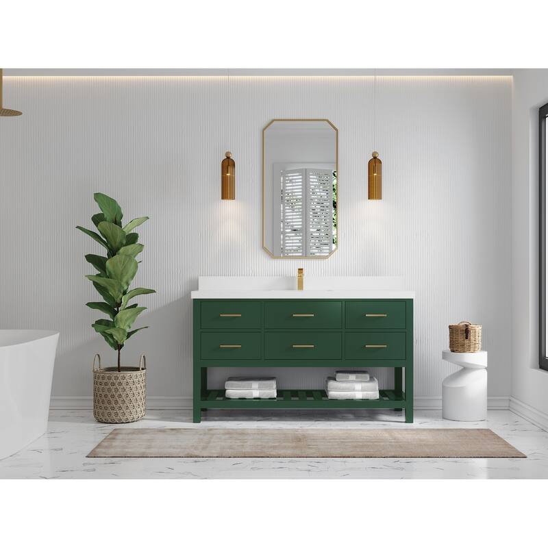 Willow Collections 60 in. W x 22 in. D Parker Single Sink Bathroom Vanity with Countertop