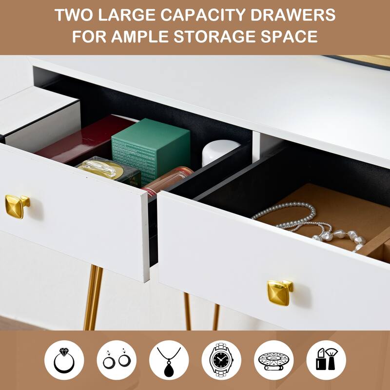 Vanity Table Set with Lighted Mirror