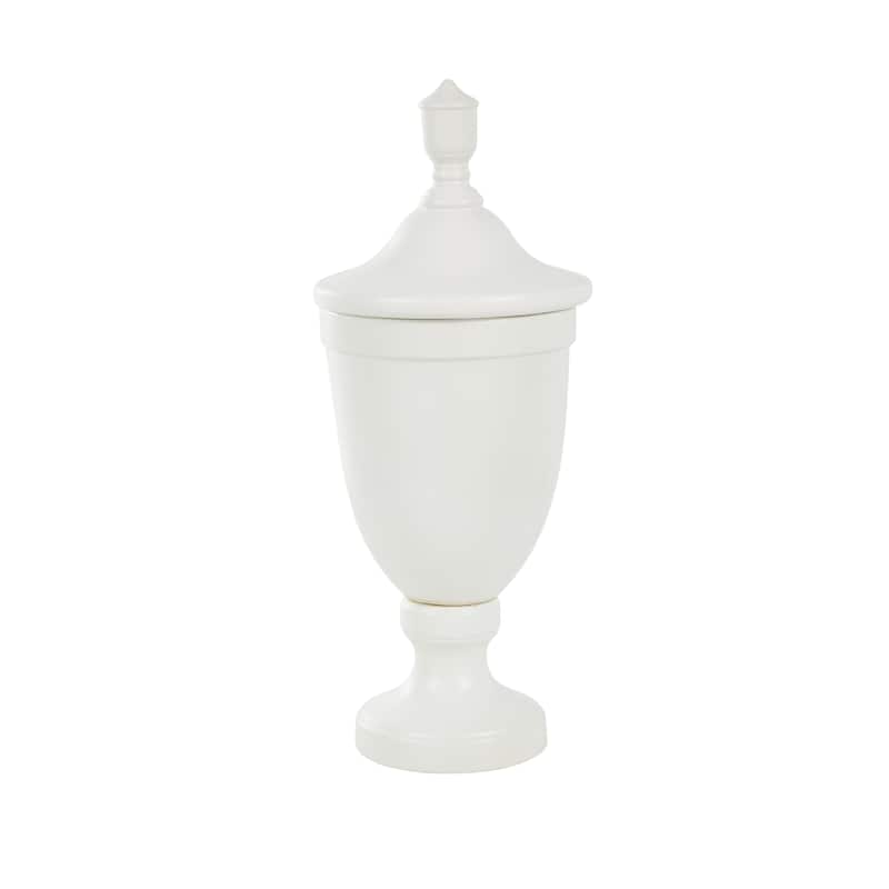 Ceramic Fluted Urn Shaped Living Room Decorative Jars with Lid - Black or White - Roche River Decor