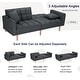 preview thumbnail 22 of 22, Convertible Futon Sofa Bed with Two Pillows, Modern Upholstered Sleeper Sofa Couch with 3 Adjustable Backrests