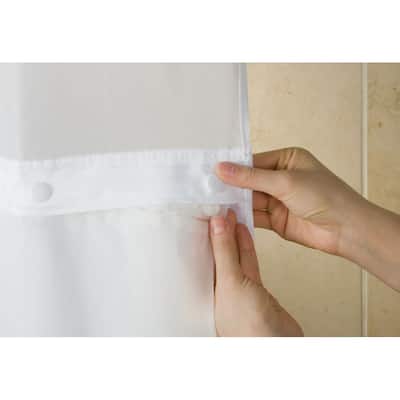 Hookless It's A Snap Snap-in PEVA Water Resistant Shower Curtain Liner for Hookless Curtain with Sheer Window - Frost