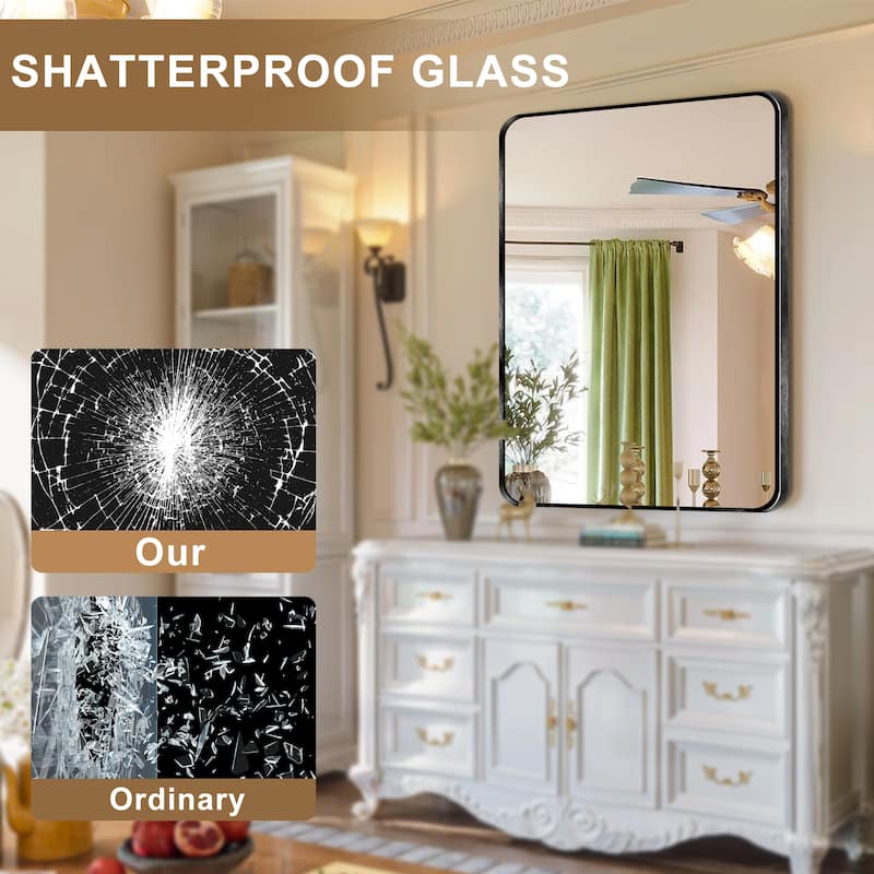 Wall Mount Bathroom Rectangle Vanity Mirror (Horizontal/Vertical)