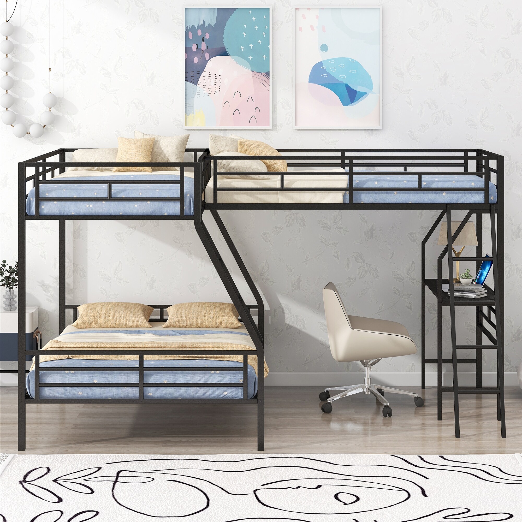 l shaped futon bunk beds for sale
