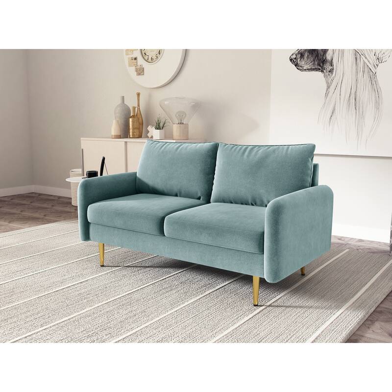 58'' Velvet Square Arm Loveseat