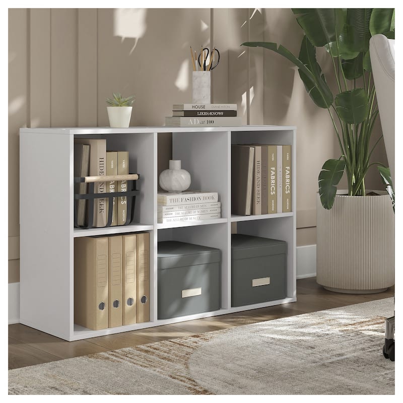 Signature Design by Ashley Onita White 6 Cube Organizer - 24" W x 12" D x 35" H - 24" W x 12" D x 35" H - White